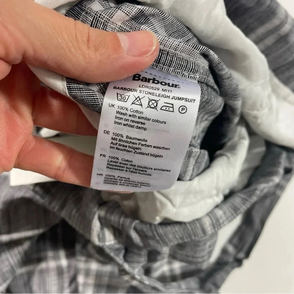 New Barbour Stoneleigh Cotton Wide Leg Jumpsuit Size 6 NO BELT - Picture 4 of 10